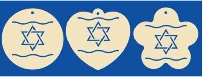 דגל ישראל מקרטון קשיח ליצירה חופשית-12 יח'