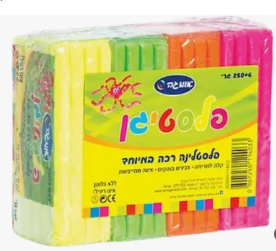 מארז פלסטלינה זוהרת 4 גוונים