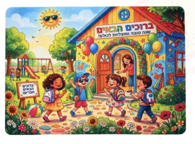 קישוט קיר לבד ברוכים הבאים בגודל 50/70 ס''מ